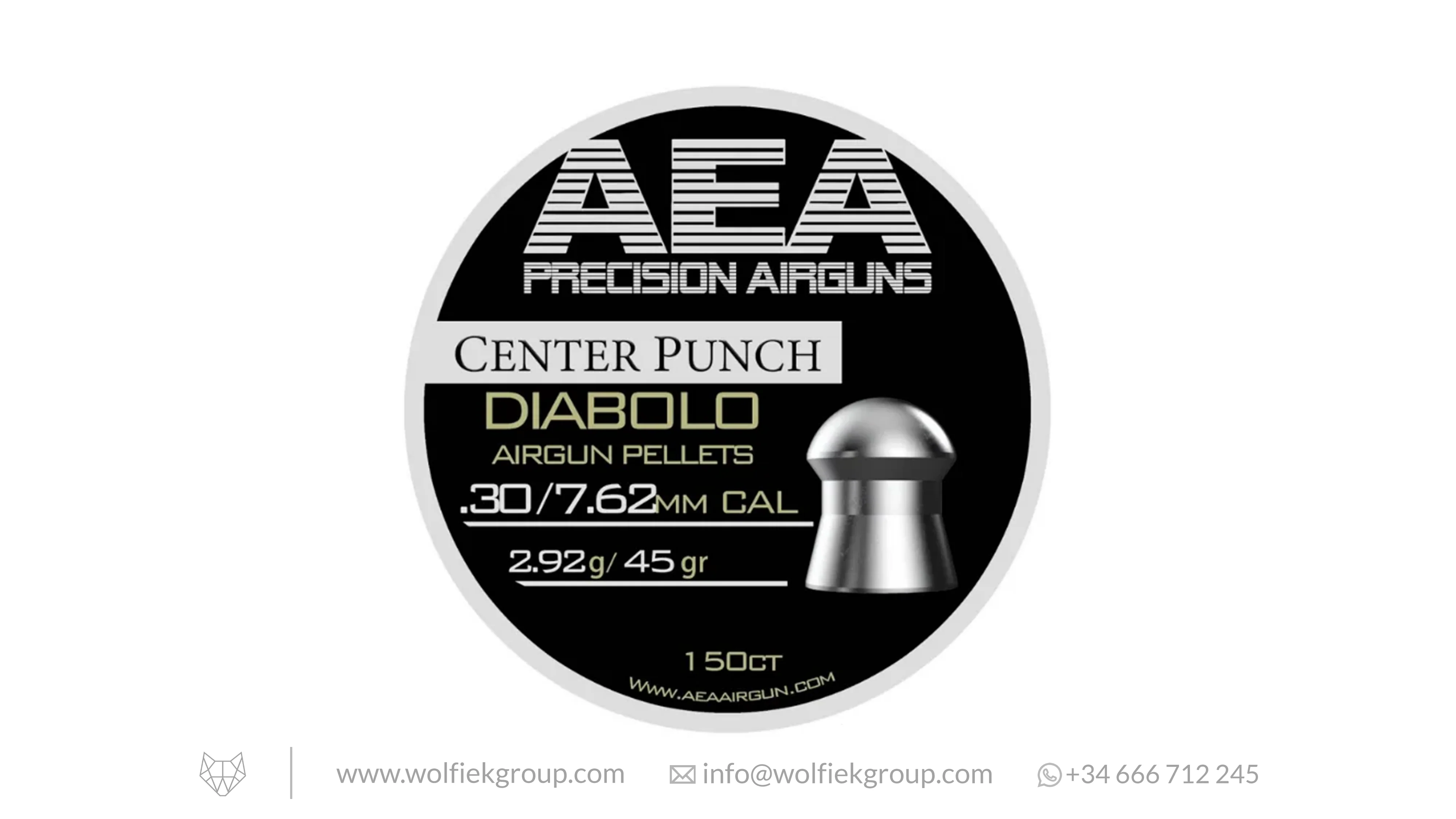 AEA Center Punch Diabolo Pellets · Domed · Cal .30 (7.62mm)