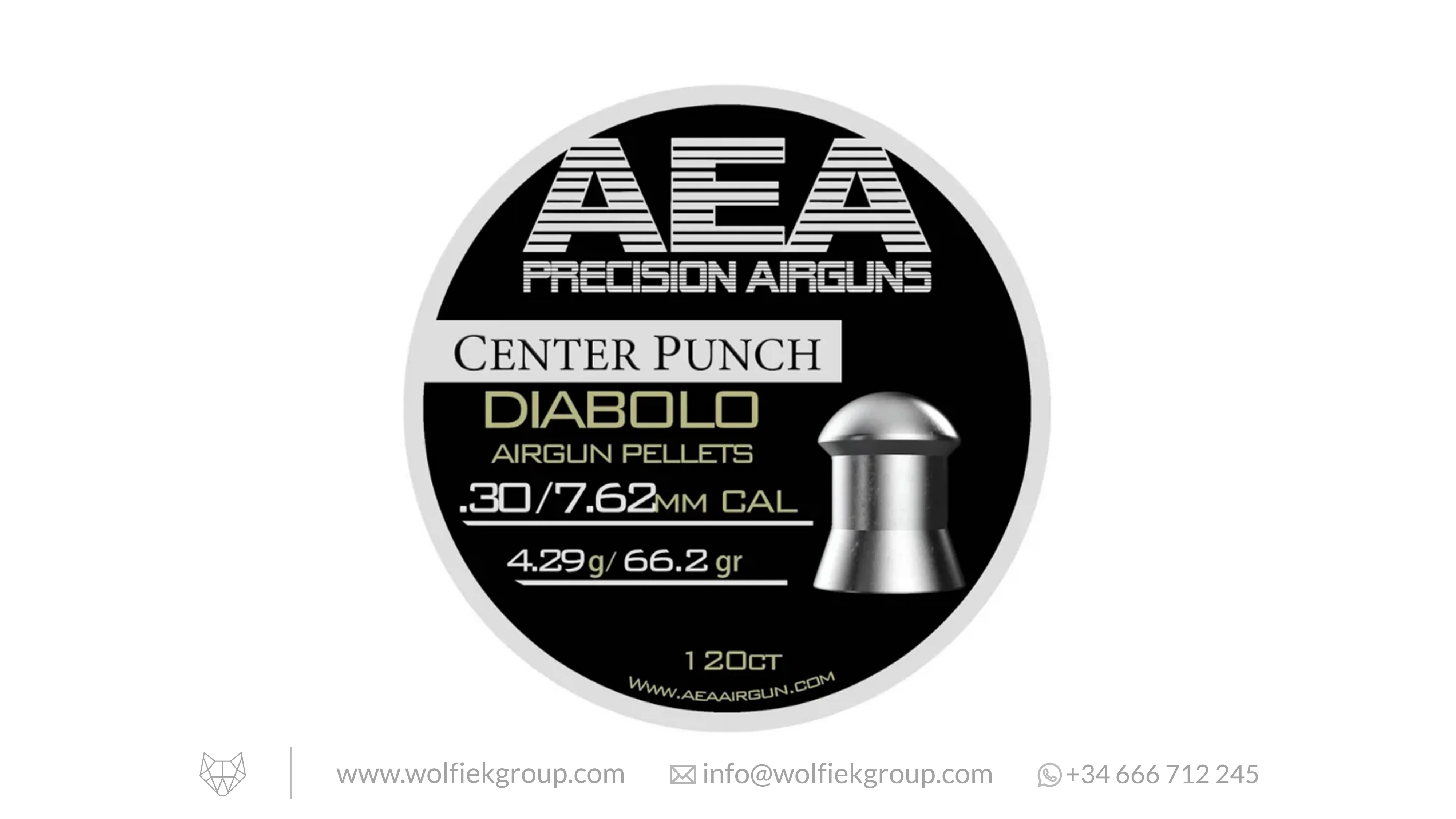 AEA Center Punch Diabolo Pellets · Domed · Cal .30 (7.62mm) - Image 3