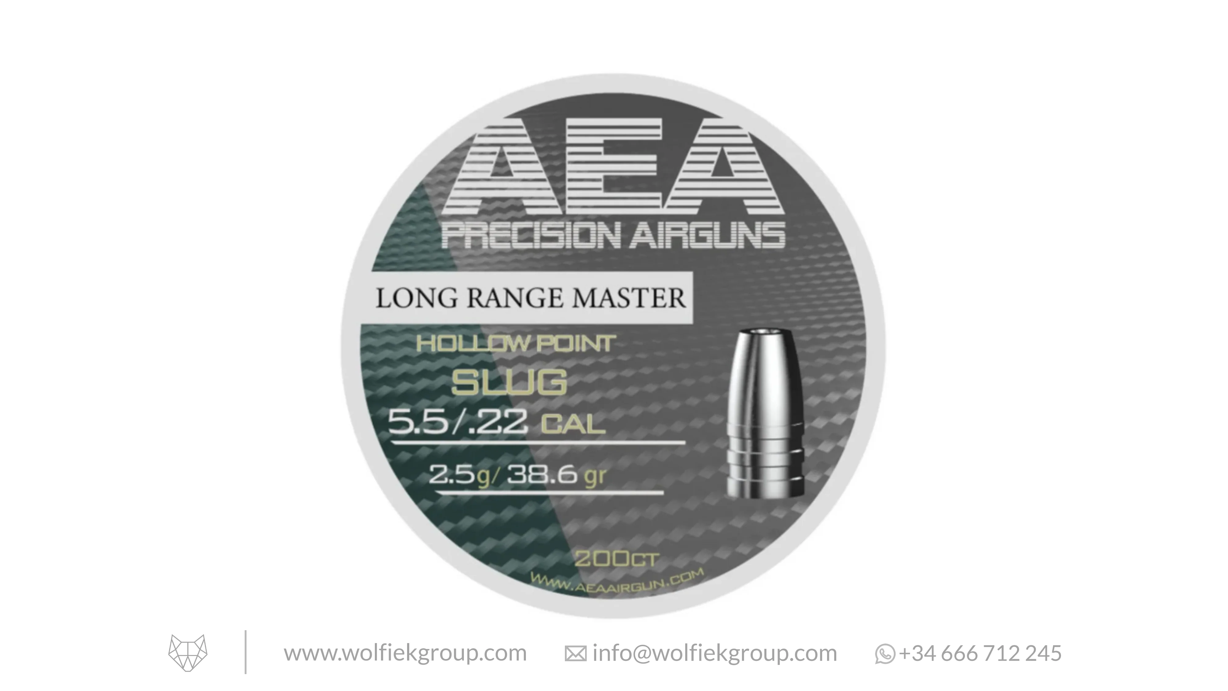 AEA Long Range Master Slugs · Hollow Point · Cal .22 (5.5mm) - Image 3