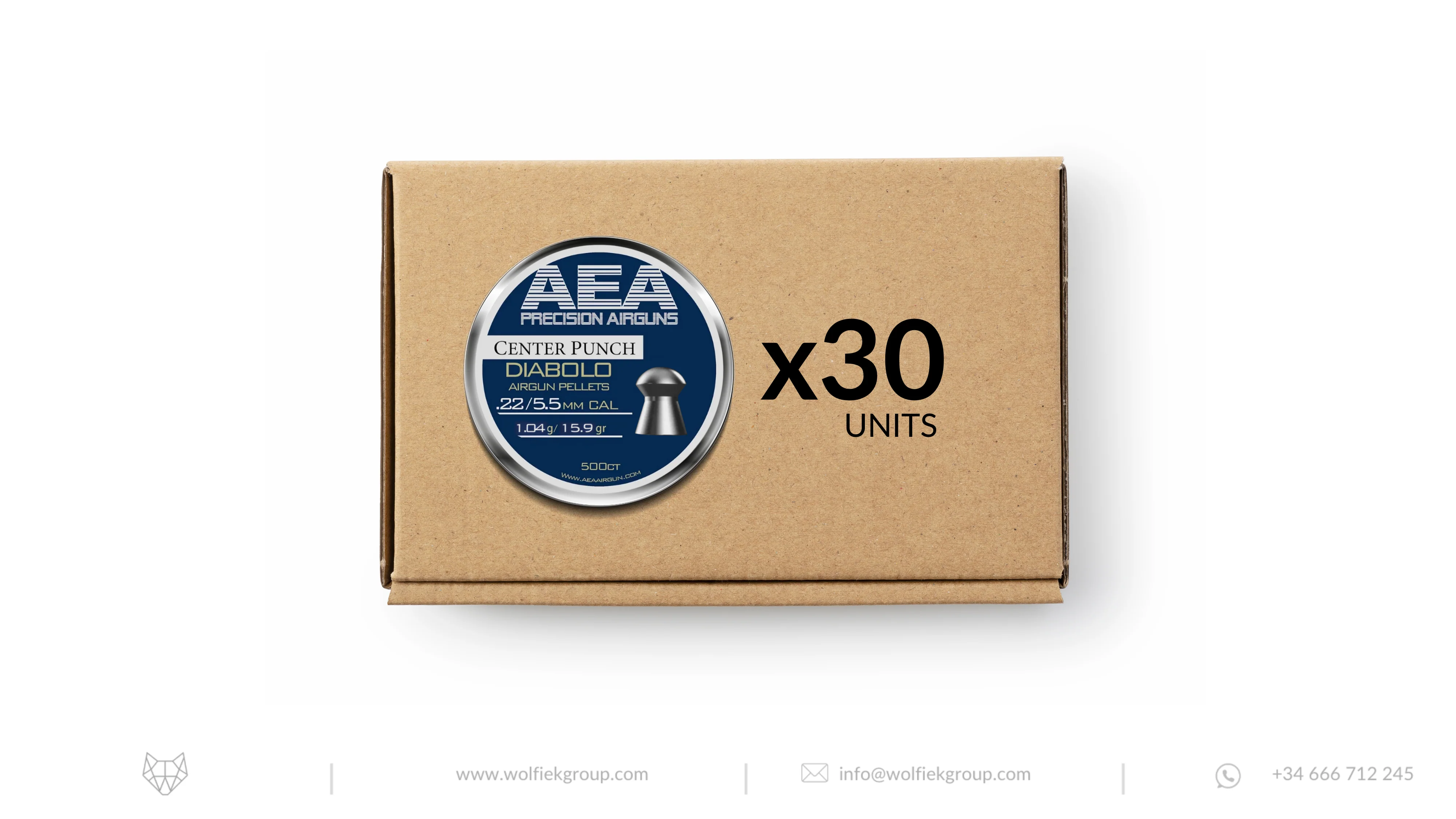 AEA Master Box Center Punch Diabolo Pellets · Domed · Cal .22 (5.5mm)