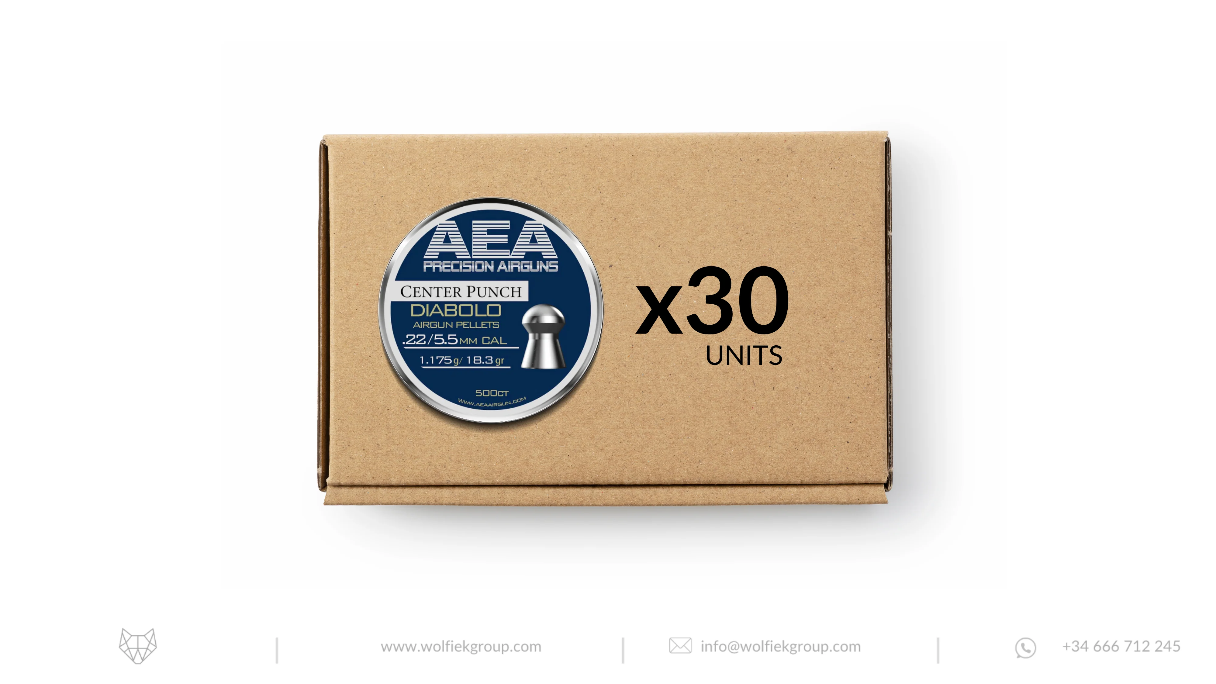 AEA Master Box Center Punch Diabolo Pellets · Domed · Cal .22 (5.5mm) - Image 2