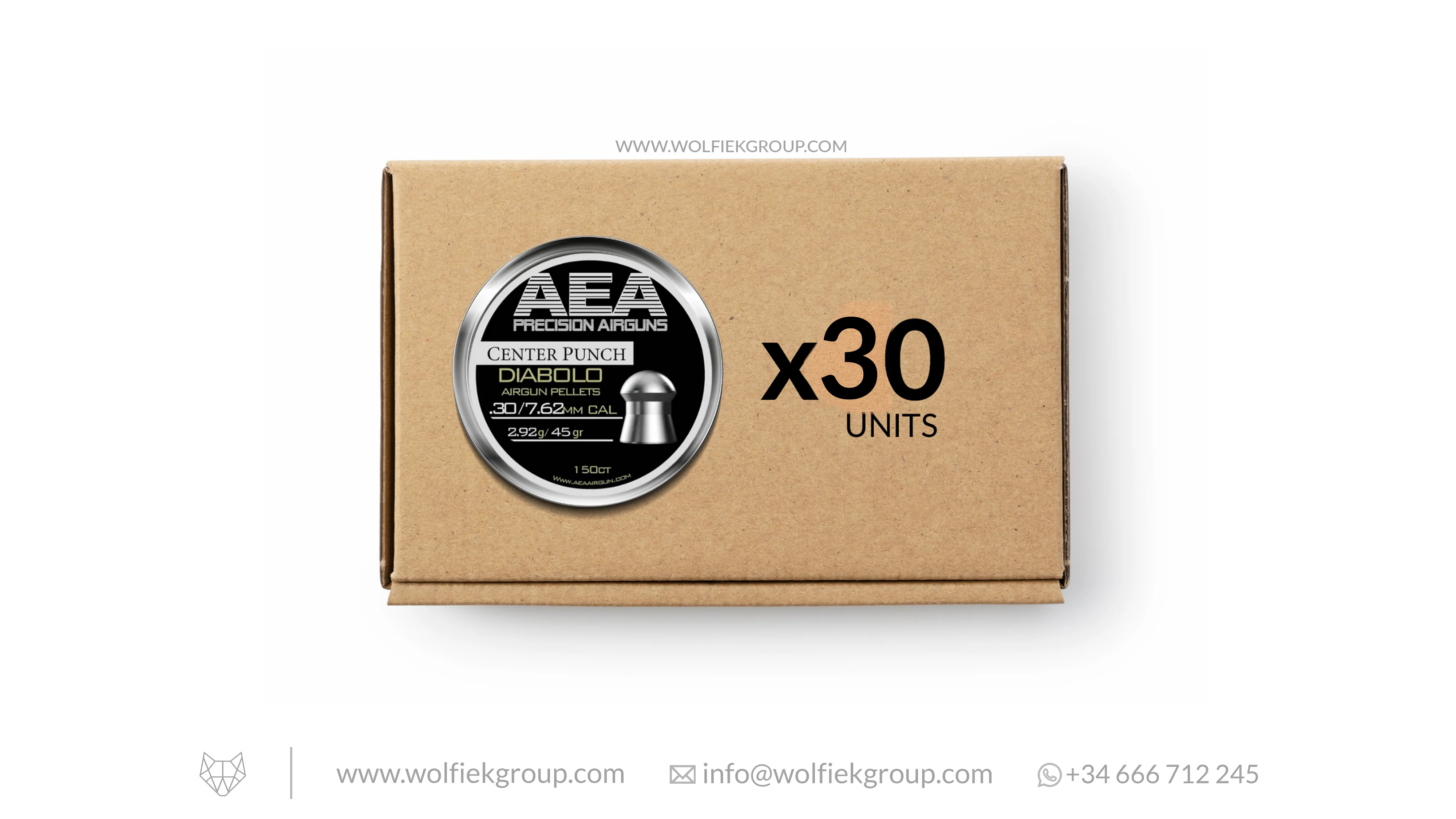 AEA Master Box Center Punch Diabolo Pellets · Domed · Cal .30 (7.62mm)