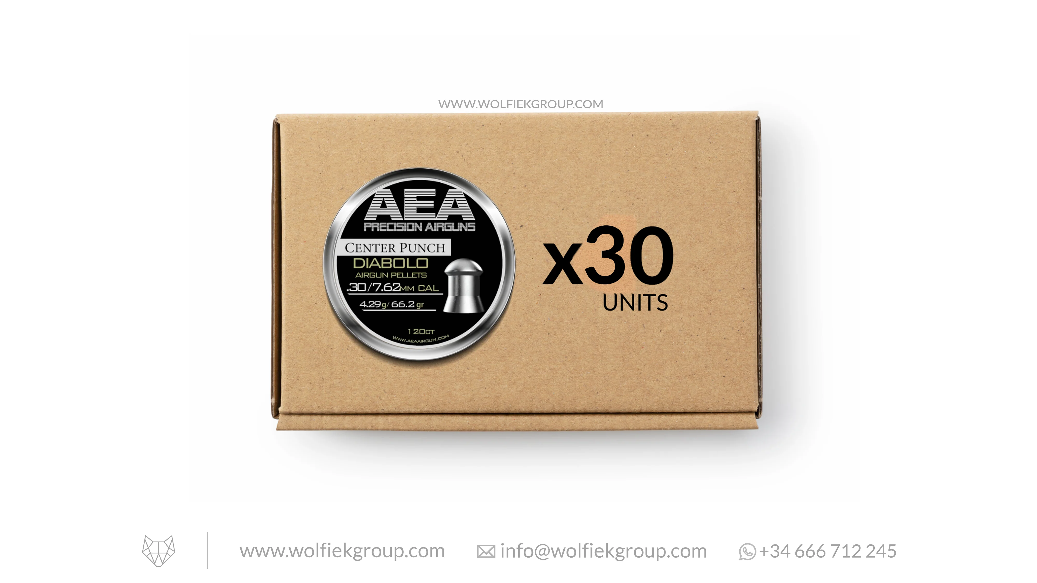 AEA Master Box Center Punch Diabolo Pellets · Domed · Cal .30 (7.62mm) - Image 3