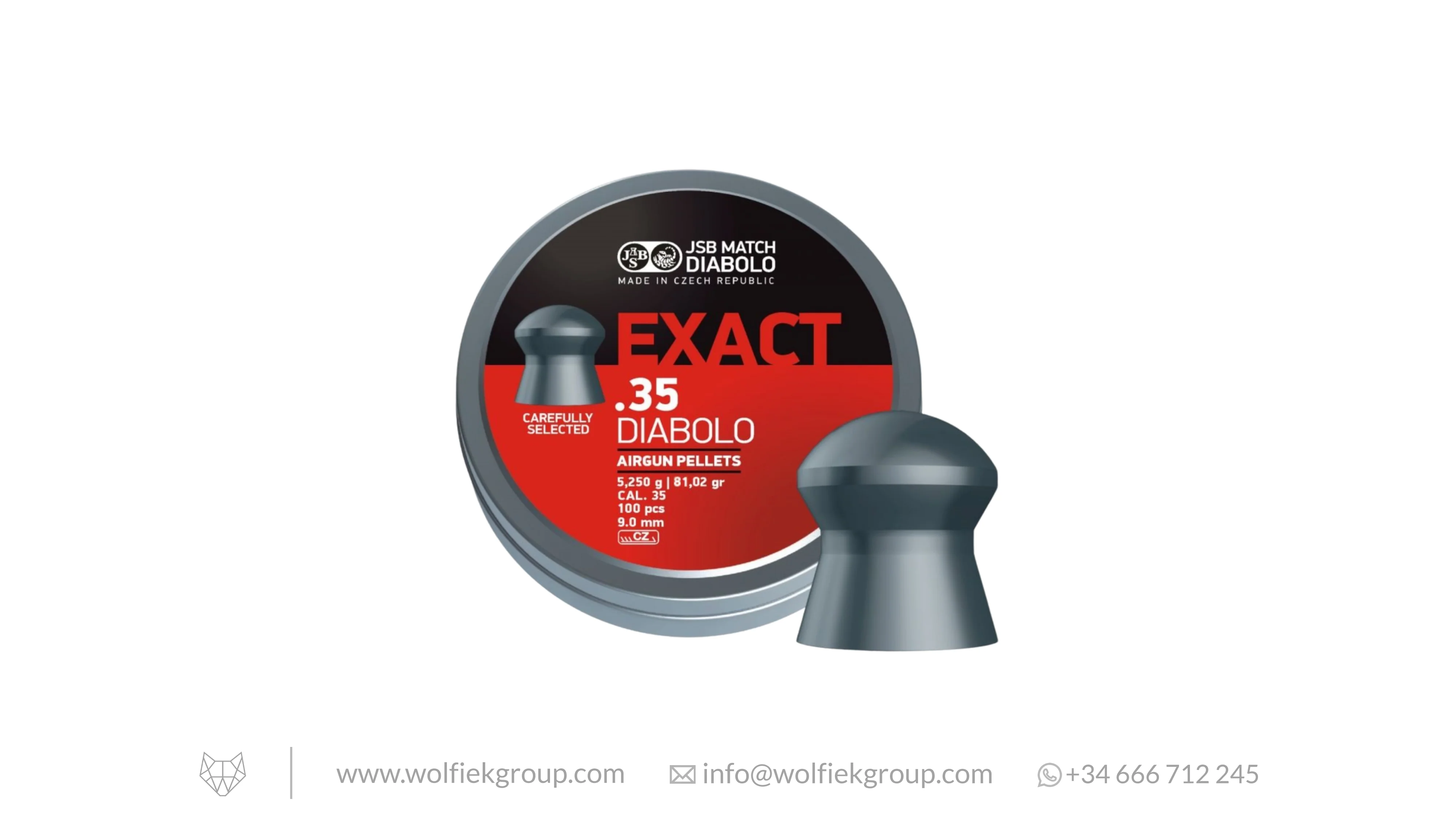 JSB Exact Airgun Pellets - Cal .35 (9mm) | 5.25g (81.02gr)