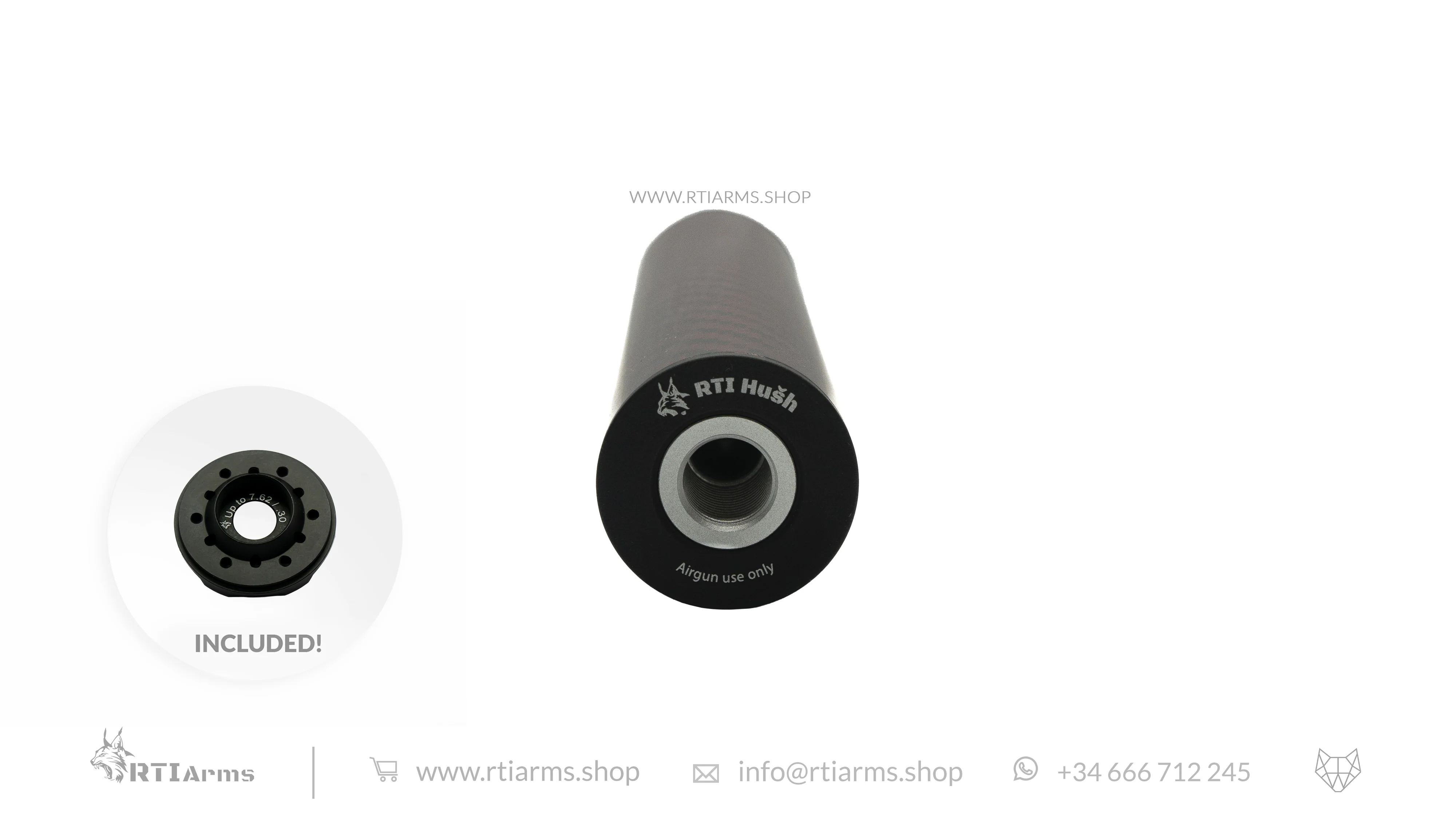 RTI Hušh Suppressor 34mm 155mm Carbon Fiber - Image 11