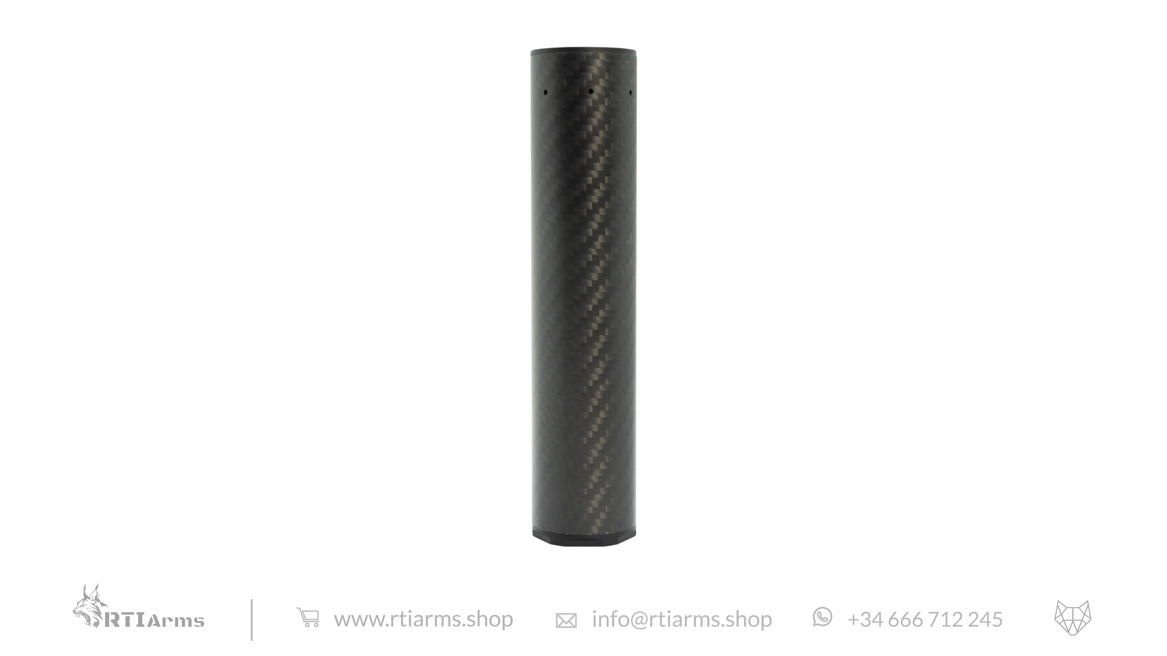 RTI Hušh Suppressor 34mm 155mm Carbon Fiber - Image 4