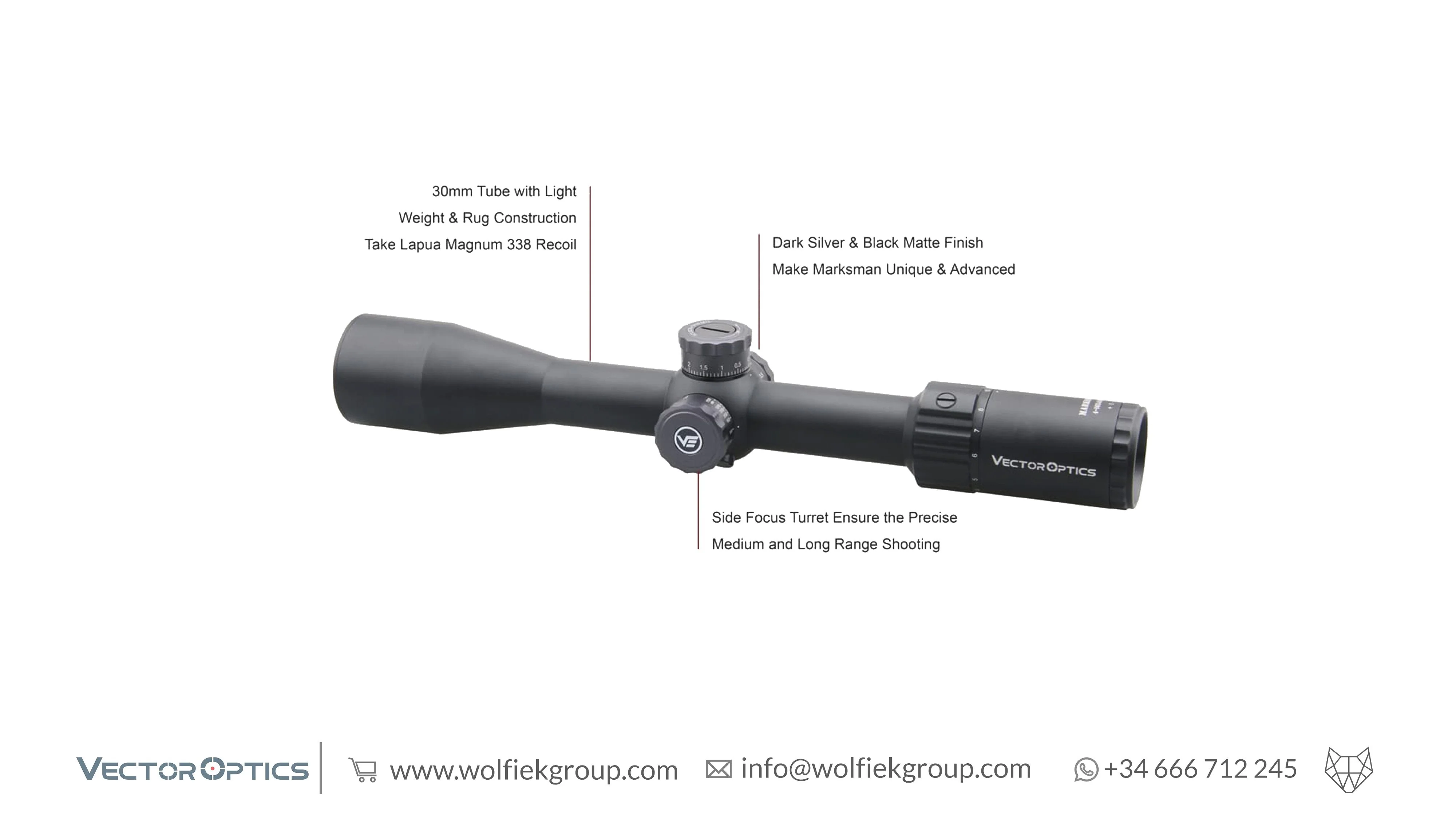 Vector Optics Marksman Riflescope - 4-16x44 FFP - Image 5