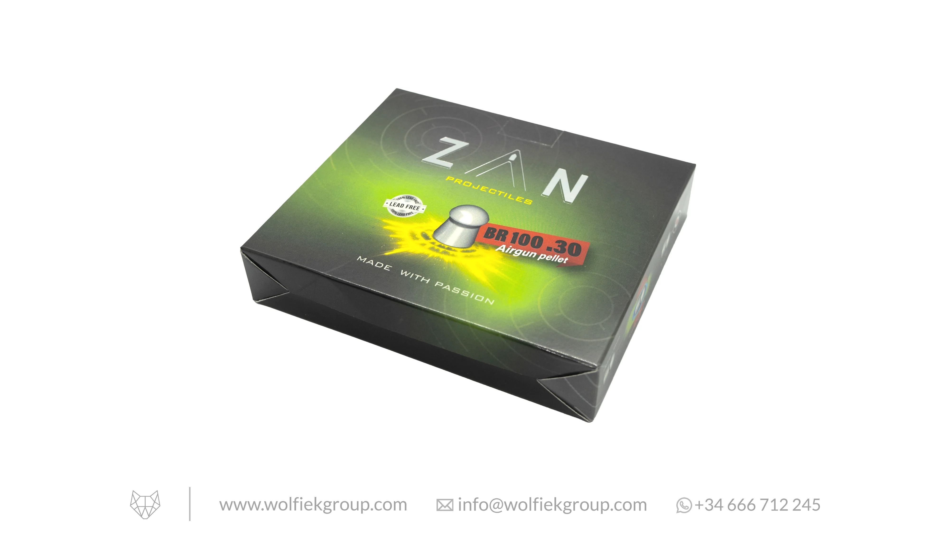 Zan Projectiles Lead Free Airgun Pellets - Cal .30 (7.62mm) | 2.4g (37gr) - Image 2